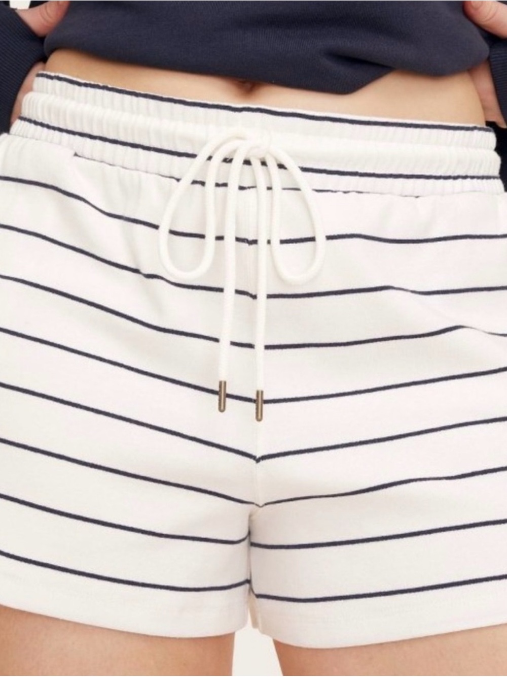 PARKE NWT TARGET XL Striped White & Navy Drawstring Shorts